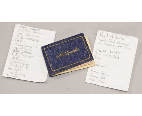 Autograph Book including Ken Dodd 'Doddy'; The Hullabaloos; The Yardbirds: Keith Relf, Paul Samwell-Smith, Jim McCarty and Je