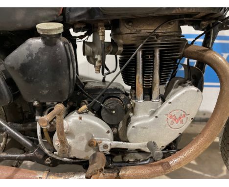 Matchless G80S motorcycle. 1952. 500cc. Fitted with a 1954 engine. Needs new exhaust. Reg PXS 979. V5 