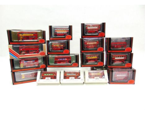 SEVENTEEN EXCLUSIVE FIRST EDITIONS 1/76 SCALE 'LONDON TRANSPORT' MODEL BUSES various red liveries, each mint or near mint and