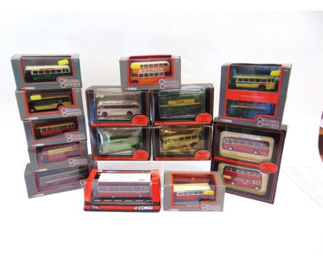 FOURTEEN 1/76 SCALE MODEL BUSES by Corgi 'Original Omnibus Company' (9) and Exclusive First Editions (5), including two sets,