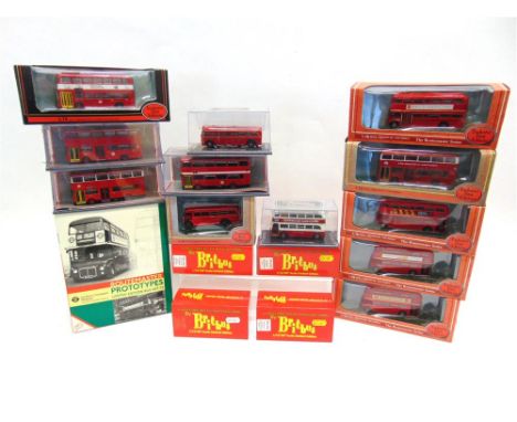 SEVENTEEN 1/76 SCALE 'LONDON TRANSPORT' MODEL BUSES by Exclusive First Editions (8), Corgi 'Original Omnibus Company' (5) and