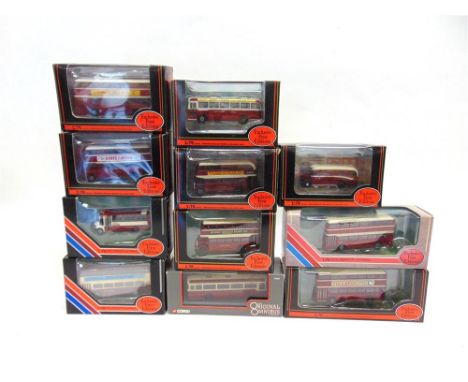 ELEVEN 1/76 SCALE 'DEVON GENERAL' MODEL BUSES by Exclusive First Editions (10) and Corgi 'Original Omnibus Company' (1), vari