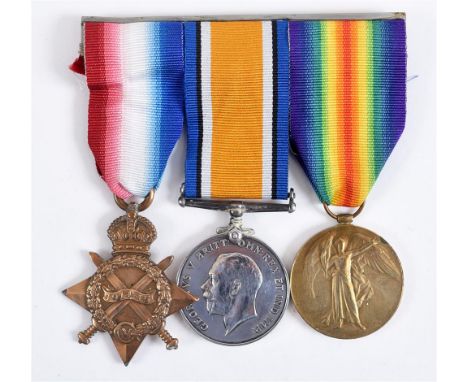 A GREAT WAR TRIO OF MEDALS TO PRIVATE W.R. WYLLIE, (QUEEN'S OWN) ROYAL WEST KENT REGIMENT comprising the 1914-15 Star, Britis