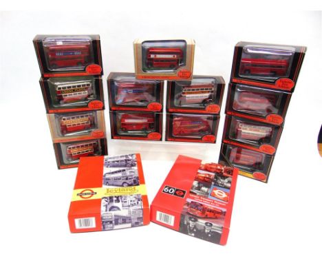 FIFTEEN EXCLUSIVE FIRST EDITIONS 1/76 SCALE 'LONDON TRANSPORT' MODEL BUSES including two gift sets, various red liveries, eac