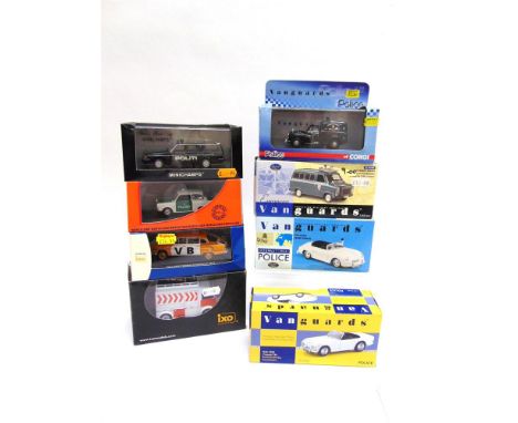 EIGHT ASSORTED 1/43 SCALE MODEL POLICE CARS comprising Foxtoys (Ixo) No.005, Tatra 603/3 'Czech Police'; Ixo No.CLC114, Citro