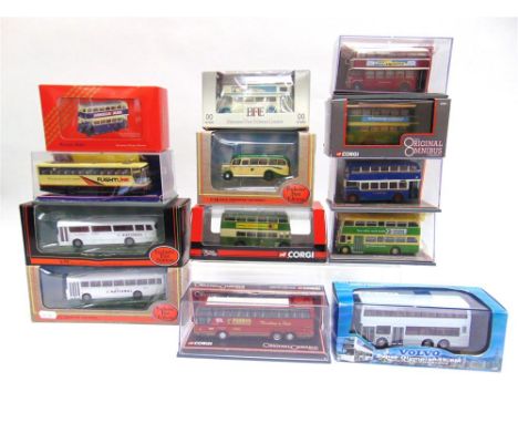 THIRTEEN ASSORTED 1/76 SCALE MODEL BUSES by Corgi 'Original Omnibus Company' (8), Exclusive First Editions (4) and Cars Works