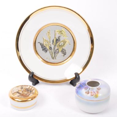 A small quantity of decorative ceramics and porcelain to include Chokin and Noritake. To include a Chokin plate &amp; lidded 