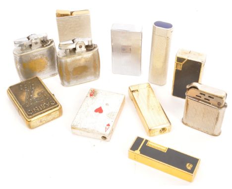 A large collection of 20th century lighters to include a John Sterling lighter in the manner of Dunhill Gemstone collection, 