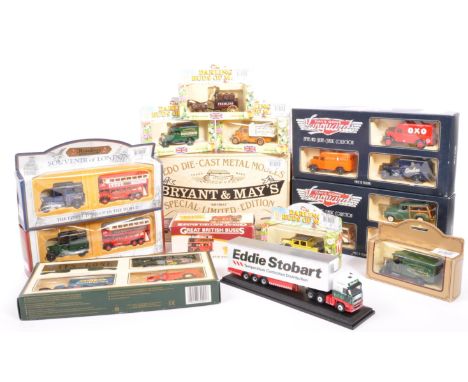 A collection of vintage 20th century die cast metal model cars. Including; Days Gone Vanguards, Eddie Stobart, The darling bu