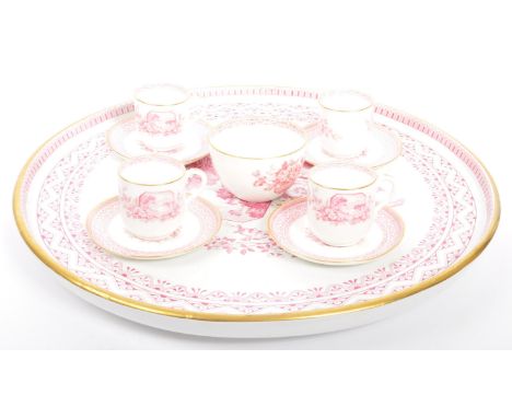 A 19th century Victorian Aestheticism style china part cabaret tea service. The service comprising of a large serving tray, f