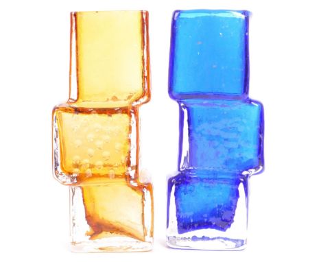 A pair of reproduction Geoffrey Baxter Whitefriars vases. These are a later reproduction of the original retro vintage 1960's