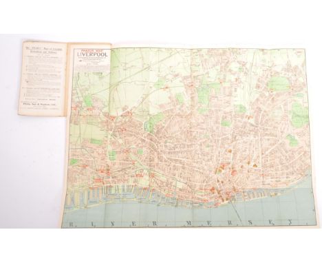 An early 20th century ' Pharus Map of Central Liverpool '' printed on calico by Philip, Son &amp; Nephew - agents by appointm