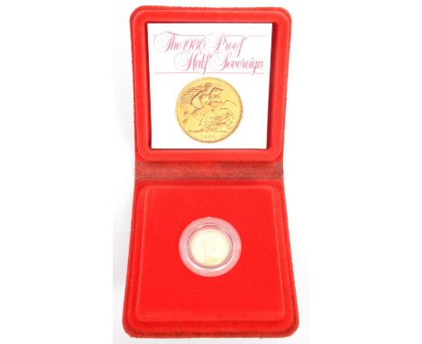 Elizabeth II, Proof Half Sovereign 1980, obv. Machin portrait of the Queen right, rev. Pistrucci, encapsulated in Royal Mint 