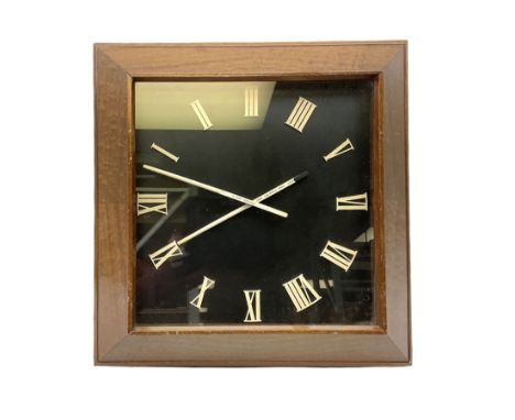 Nautical electric clock, square dial with raised Roman numerals, the chopstick hands inscribed 'Phillip Priestman' from the S