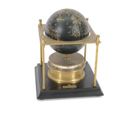 Franklin Mint Royal Geographical Society World Clock with eight day movement indicating current time anywhere around the glob