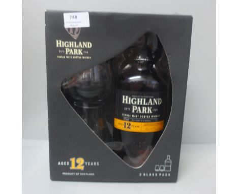 A Battle of Highland Park single malt scotch whisky in gift pack box 