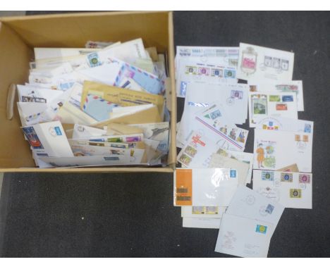 Stamps; a large box of GB and world commercial mail and first day covers