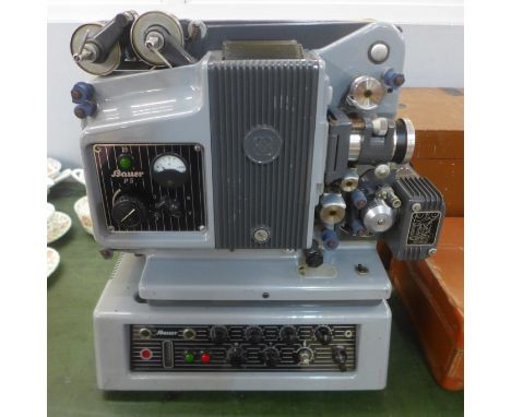 A Bauer P5 16mm film projector, complete with amplifier, (no mains cable) 
