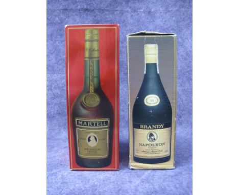 Cognac &amp; Brandy - Martell V.S.O.P. Medaillon Cognac, one litre, boxed; Napoleon V.S.O.P. Fine Brandy 12, one litre, boxed