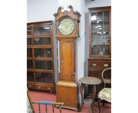 A Late XVIII Century Thirty Hour Longcase Clock, by Samuel Simpson Worksop, the hood with a swan neck pediment, circular door