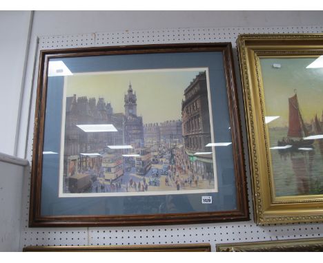 PETER OWEN JONES Cole Brothers, Sheffield, limited edition colour print of 500, signed P.O. Jones,  40 x 48.5cm.