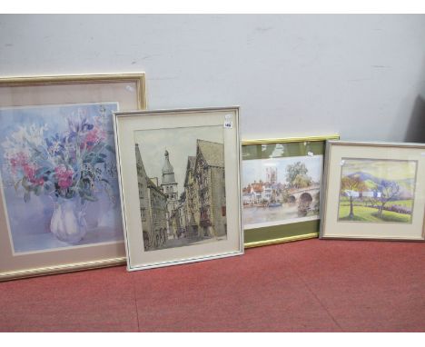 G LAMBERT Continental Street scene, signed and dated '72 bottom right, 44.5 x 32cm Others,  P Mann watercolour, Sturgeon prin