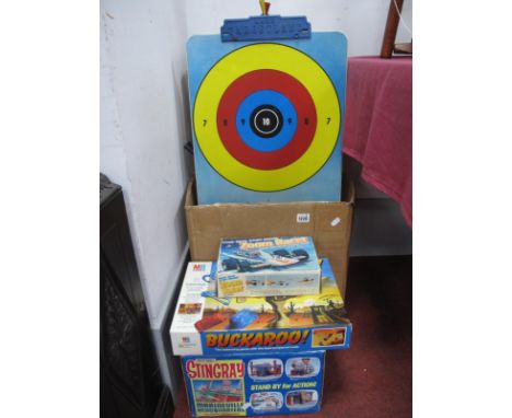 Vintage Toys - A circa 1960's Marx boxed Targetland shooting game, including a tinplate target on stand, magnetic birds, rubb