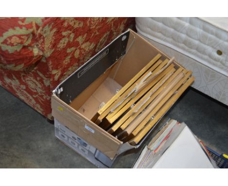 A box of various gilt framed prints