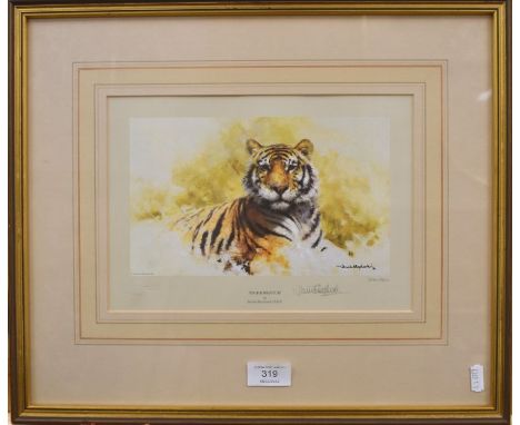 After David Shepherd - 'Tiger Sketch', ltd ed 395/850, 19 x 27 cm