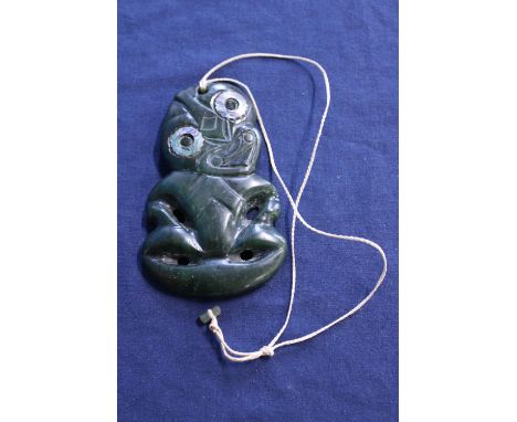 A large Maori Nephirte jade tikki pendant/amulet