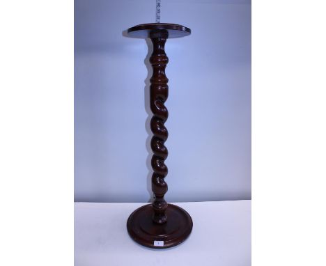 A mahogany barley twist planter stand, h85cm shipping unavailable 