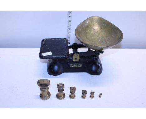 A vintage Weylux set of scales and weights 