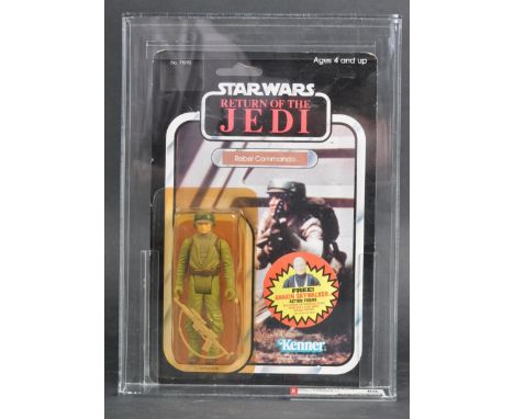 Star Wars - an original vintage 1984 Kenner made MOC carded action figure ' Rebel Commando '. AFA Graded to 80 (c80, B85, F90