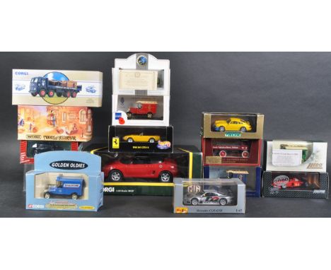 Diecast Models - a collection of x15 assorted boxed diecast models. Comprising of mostly precision 1/43 scale models; Hot Whe