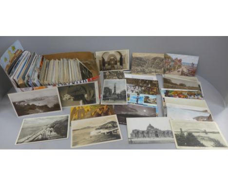 Postcards; a box of postcards, vintage to modern 