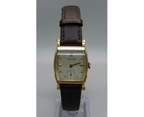 A 10kt gold filled Ulysse Nardin Chronometer wristwatch, lacking minute hand, 24mm case 