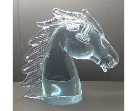 A Horse's head a/f signed by Licio Zanetti - Dichronic glass - changes colour in daylight under florescent light 