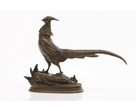 Édouard Paul Delabrierre (1829-1912)A pheasantPatinated bronze sculptureSigned "E. Delabrierre" and foundation mark "Vrai Bro