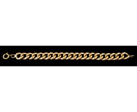 A braceletPortuguese goldFlattened hollow ring chainDragon hallmark 800/1000 (1938-1984) and same date maker's markLength: 20