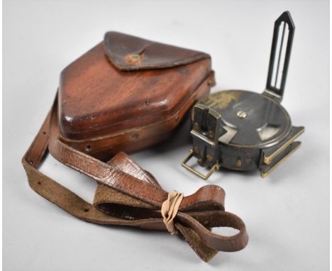 A WWI Wooden Cased Francis Barker Artillery Compass/ Clinometer, No 1493, Inscribed Best Vivod LLangollen, Patent 1926 