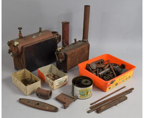 A Large Collection of Various Scratch Built Steam Engine Parts, Boilers, Beams, Cogs etc 