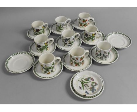 A Collection of Various Portmeirion Botanic Garden Coffee Cans and Saucers (Condition Issues) 