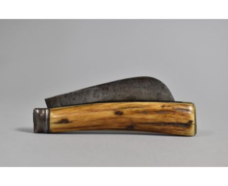 A Vintage Suffolk Works Folding Pruning Knife with Horn Scales 