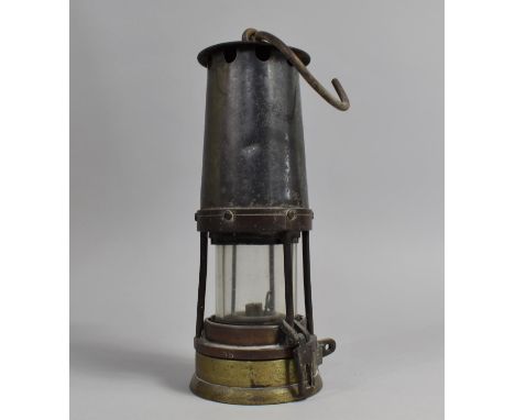A Vintage Brass and Iron Miners Safety Lamp 