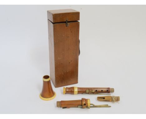 A Victorian boxwood clarinet by Moltino of London, incomplete. Cased&nbsp;
