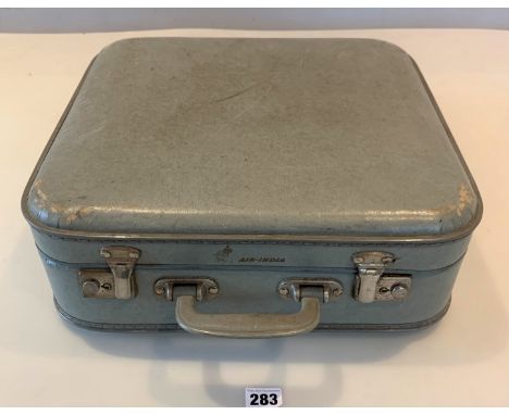 Air India leather stewardess' trunk, 16" x 15"