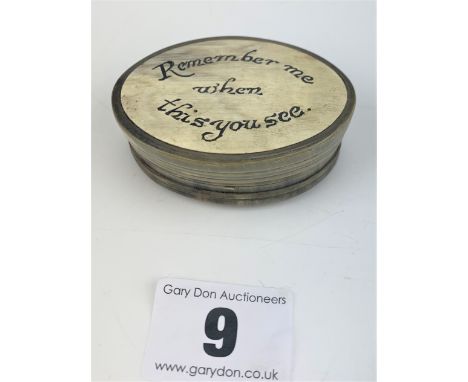 Remembrance snuff box. 2.52 wide x 1" high
