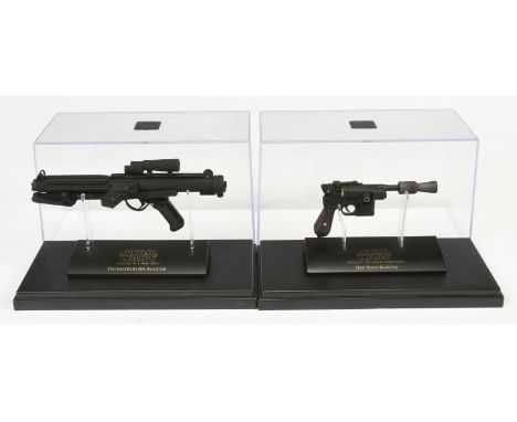 Master Replicas Star Wars miniature .33 scale blaster replica pair, to include Episode IV Stormtrooper blaster and Episode V 