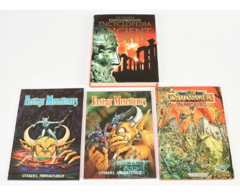 Games Workshop related books x 3, to include Citadel Fantasy Miniatures 1988 &amp; 1989 and Warhammer Siege. Good to Good Plu