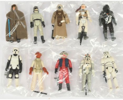 Kenner Star Wars vintage loose 3 3/4" figures x 10, Good to Good Plus, complete, Admiral Akbar and Stormtrooper have been pai